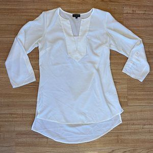 The Limited Cream 3/4 Sleeve V Neck Tunic Blouse Size XS